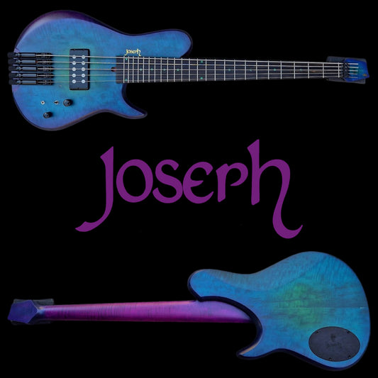 Joseph 5 String Headless Bass Guitar in Nebula Blue Burst