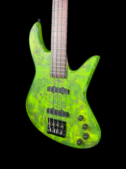 J&A Venom Active Bass Guitar in Toxic Emerald Satin