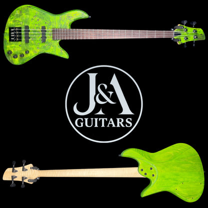 J&A Venom Active Bass Guitar in Toxic Emerald Satin