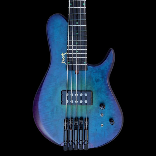 Joseph 5 String Headless Bass Guitar in Nebula Blue Burst