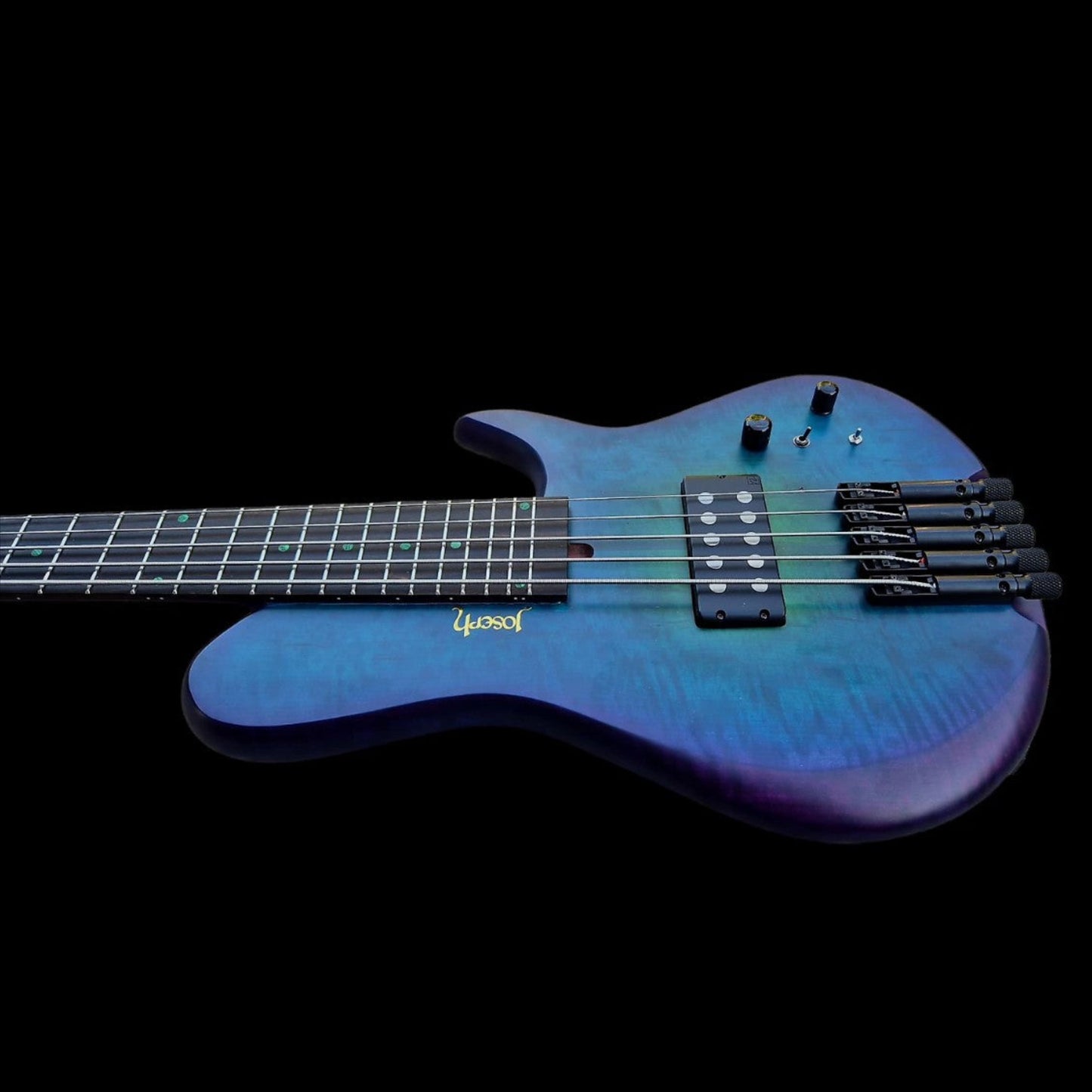 Joseph 5 String Headless Bass Guitar in Nebula Blue Burst